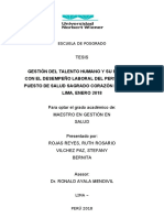 Gestión del talento humano y su relación con el desempeño laboral