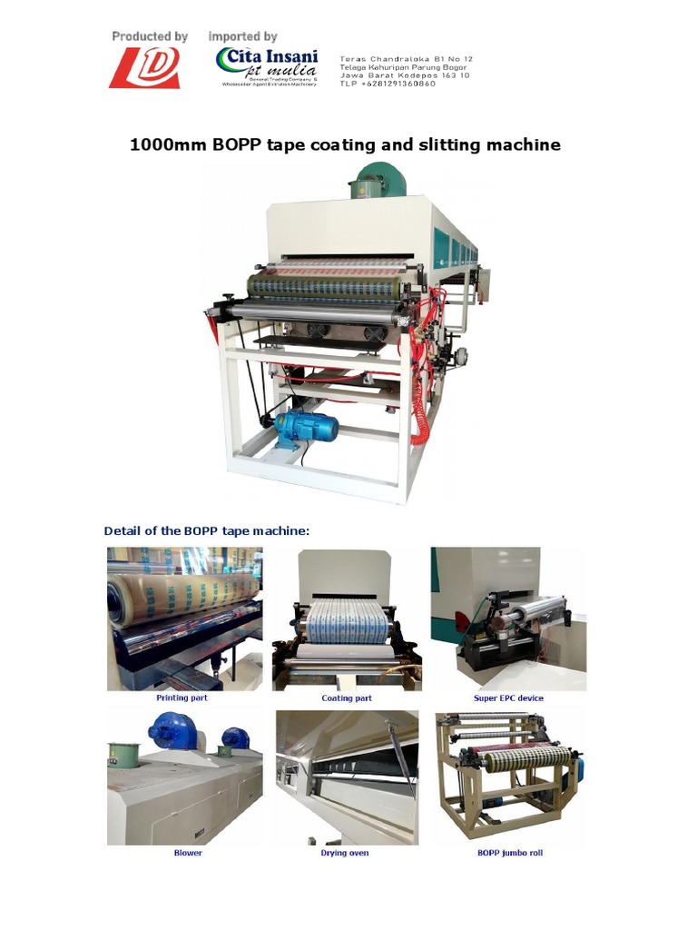 BOPP Tape Machine Specs & Pricing | PDF | Procedural Knowledge | Crafts
