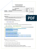 Base de datos examen carrera ingeniería sistemas