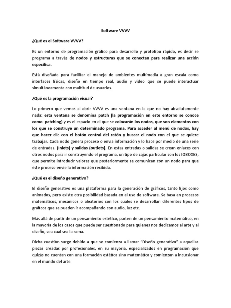 Software VVVV | PDF | Gráficos de computadora 3 D | Animación