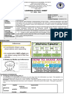 Learning Activity Sheet: Quarter) Contact Number: 09388532732