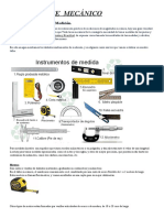 Instrumentos de medición mecánica: metro, regla, calibre, micrómetro