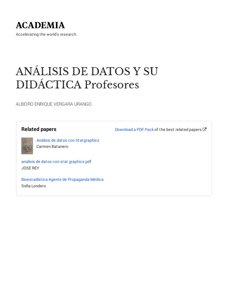 ANALISIS DE DATOS Y SU DIDACTICA-With-Cover-Page-V2 | PDF.