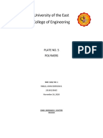 University of The East College of Engineering: Plate No. 5 Polymers