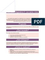 Actividad Integradora 5. Los Seres Vivos: ¿Qué Entregaré?