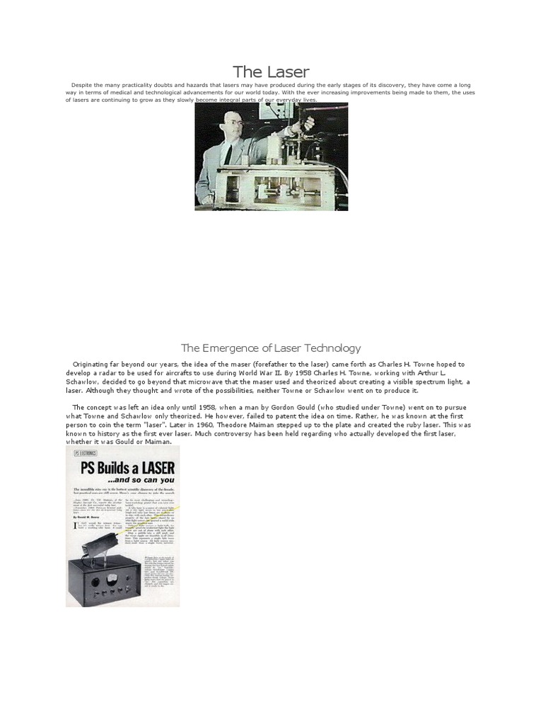 Evolution of Laser Technology | PDF | Science & Mathematics