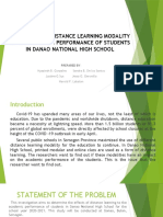 The Impact of Distance Learning Modality To The Academic Performance of Students in Danao National High School