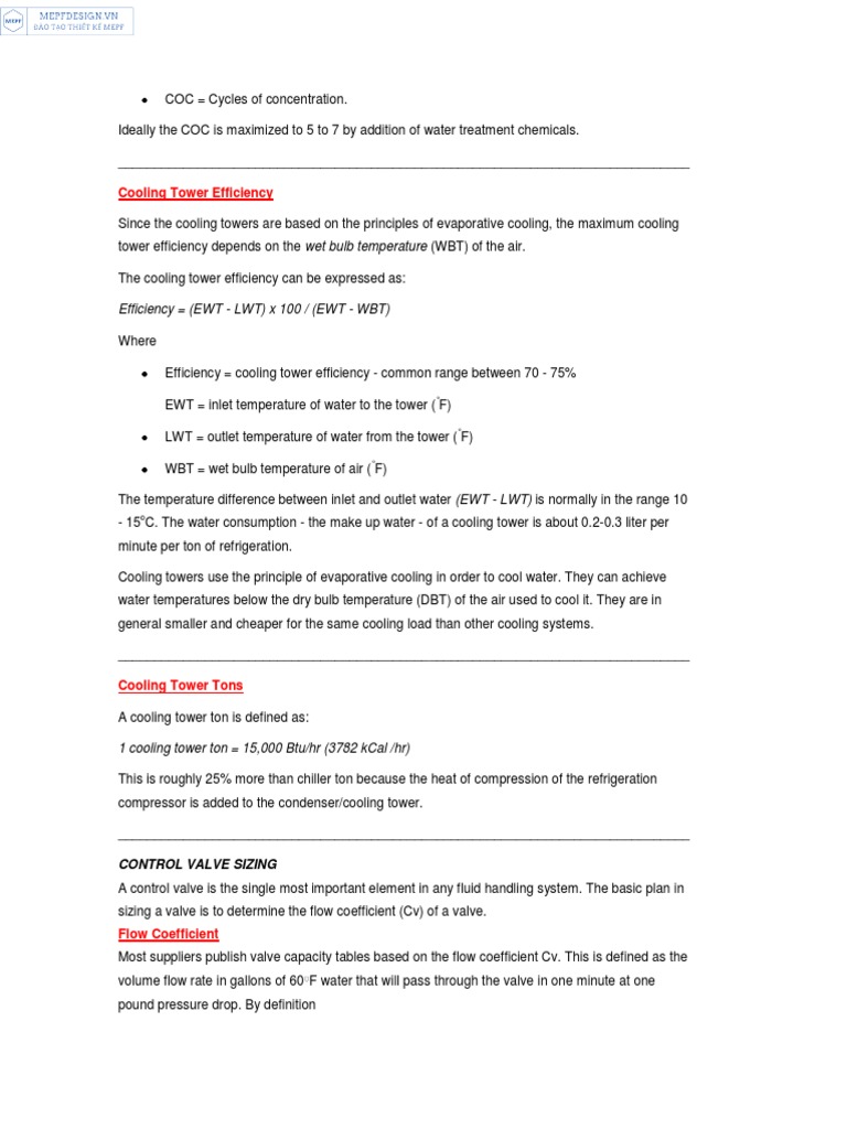 Cooling Tower Efficiency | PDF