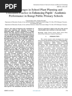 The Challenges in School Plant Planning and Utilization Practice in Enhancing Pupils' Academic Performance in Ikungi Public Primary Schools
