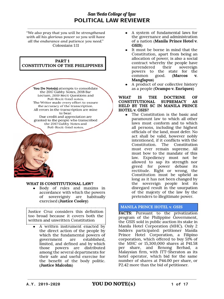 Philippine Constitutional Law Overview | PDF | Constitution | Philippines