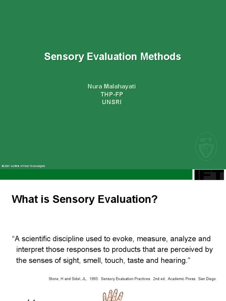 Sensory Evaluation Methods PDF Senses Perception