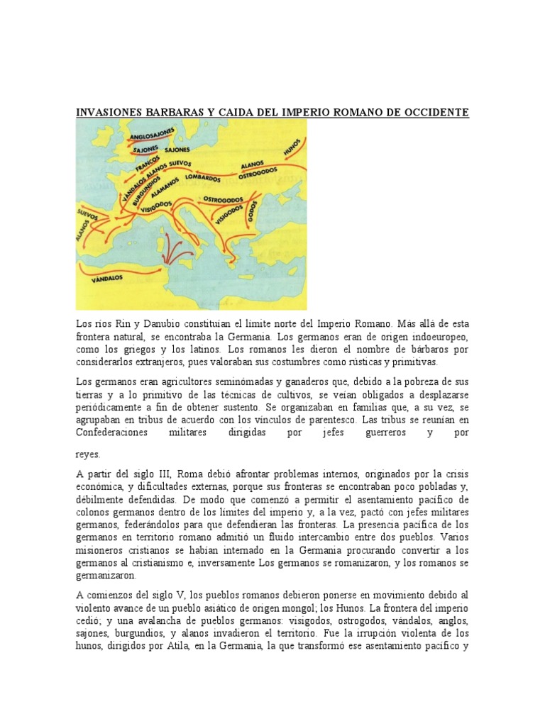 Invasiones Bárbaras y Caída de Roma | PDF | Pueblos germánicos | Bárbaro