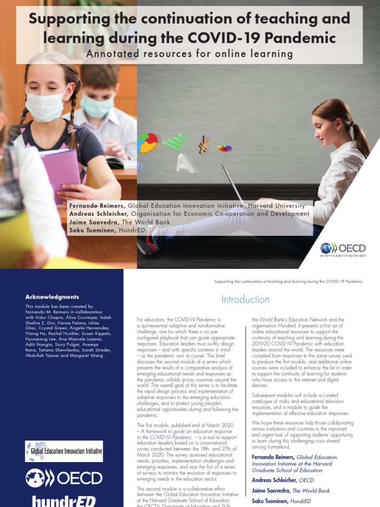Supporting The Continuation of Teaching and Learning During The COVID ...