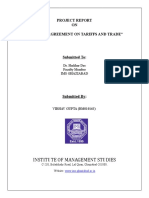 Project Report ON "General Agreement On Tariffs and Trade": Institute of Management Studies