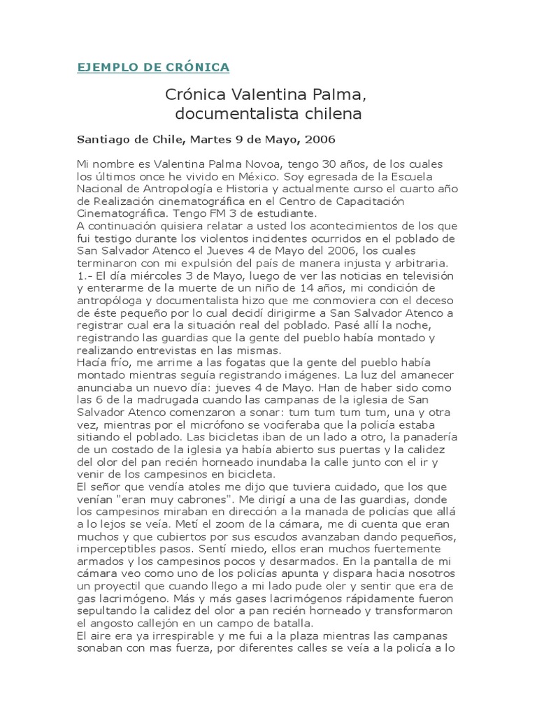 EJEMPLO DE CRÓNICA