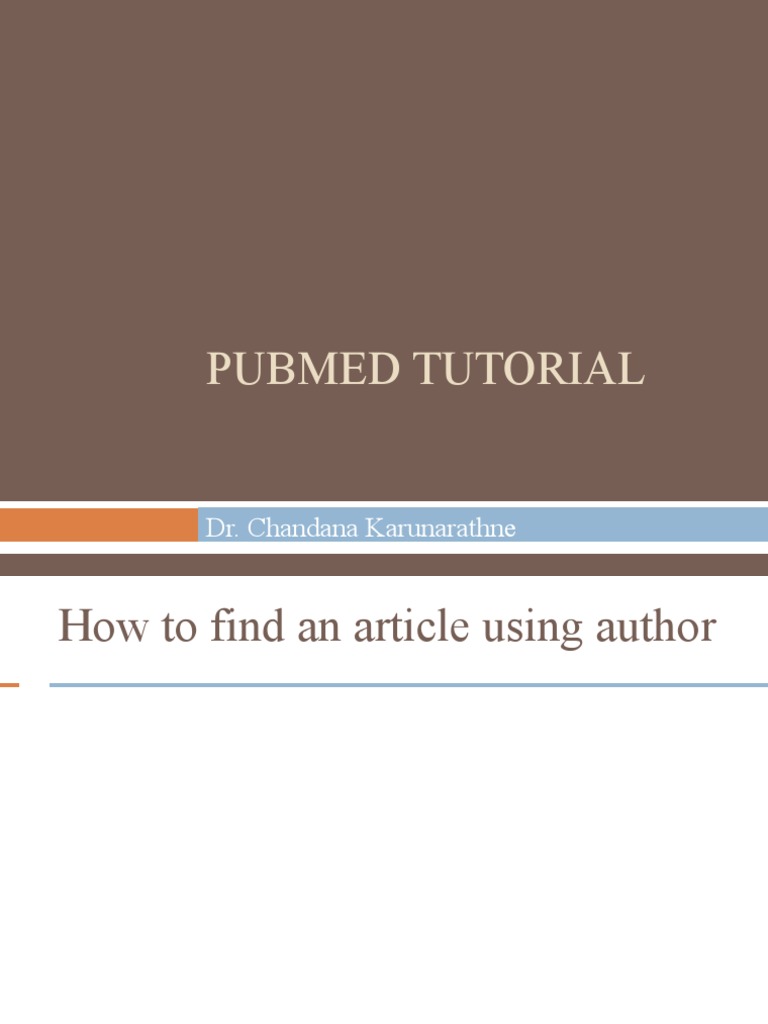 Pubmed Tutorial Pdf Pub Med Information Science