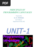 Principles of Programming Languages: Dr. N. Papanna