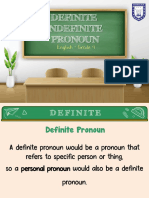 Definite & Indefinite Pronoun
