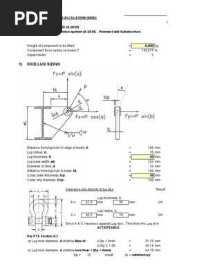 44.lifting Lug With Collar Calculation | PDF | Bending