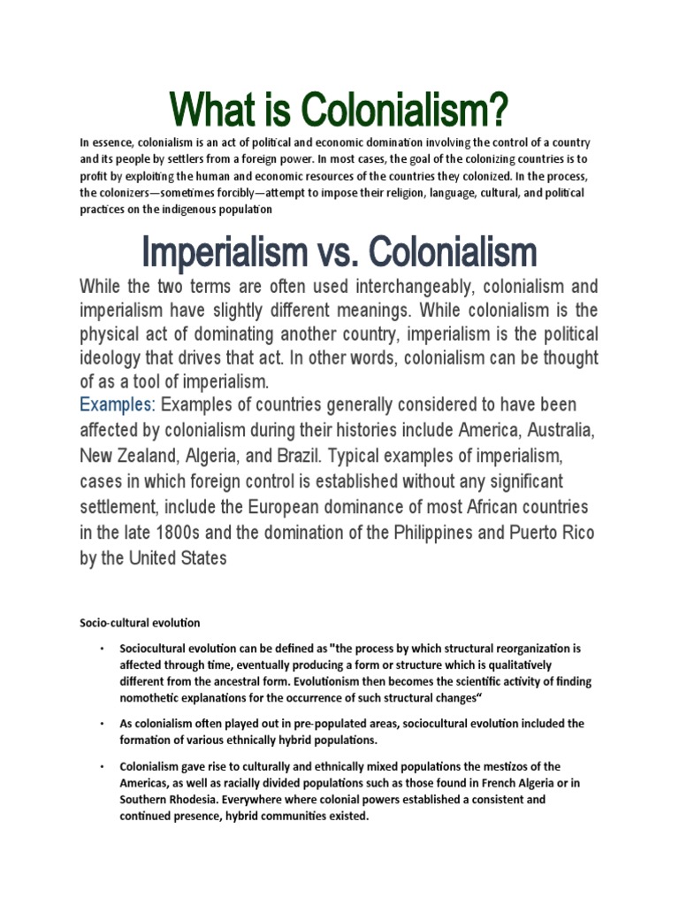 What Is Colonialism PDF Colonialism Empire