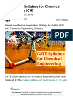 GATE 2020 Syllabus For Chemical Engineering (CH) : Akash Tomer