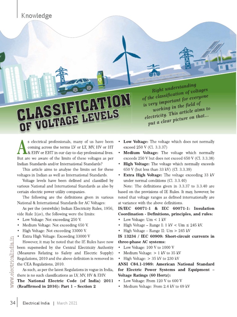 Classification of Voltage Levels PDF