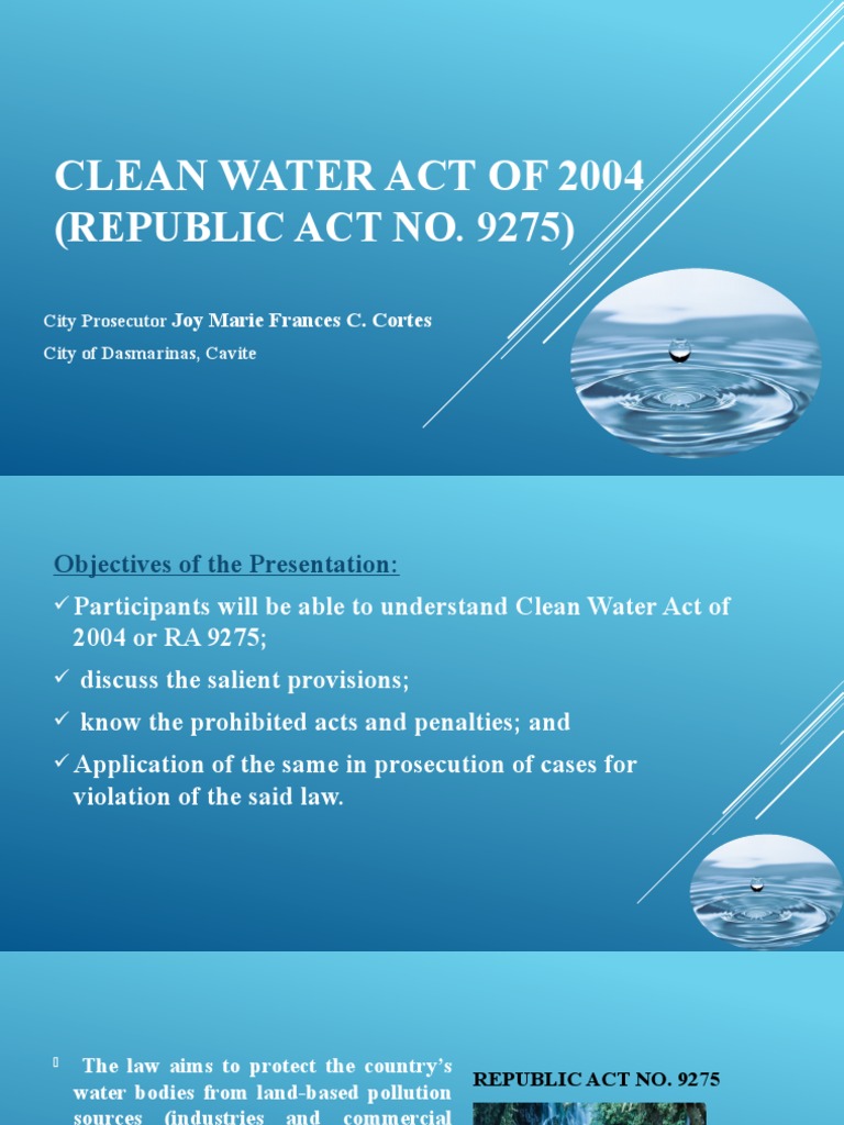 6.clean Water Act PDF Clean Water Act Water Quality