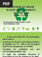 Ecological Solid Waste Management ACT OF 2000