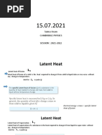 Notes On Latent Heat and Specific Latent Heat