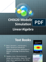 CHE620 Modeling & Simulation Linear Algebra