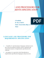 LANGUAGES AND PROCESSORS FOR REQUIREMENTS SPECIFICATION