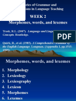 WEEK 2 Morphemes, Words, and Lexemes QH2020.1