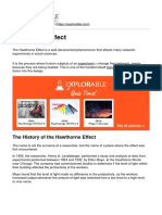 The History of The Hawthorne Effect