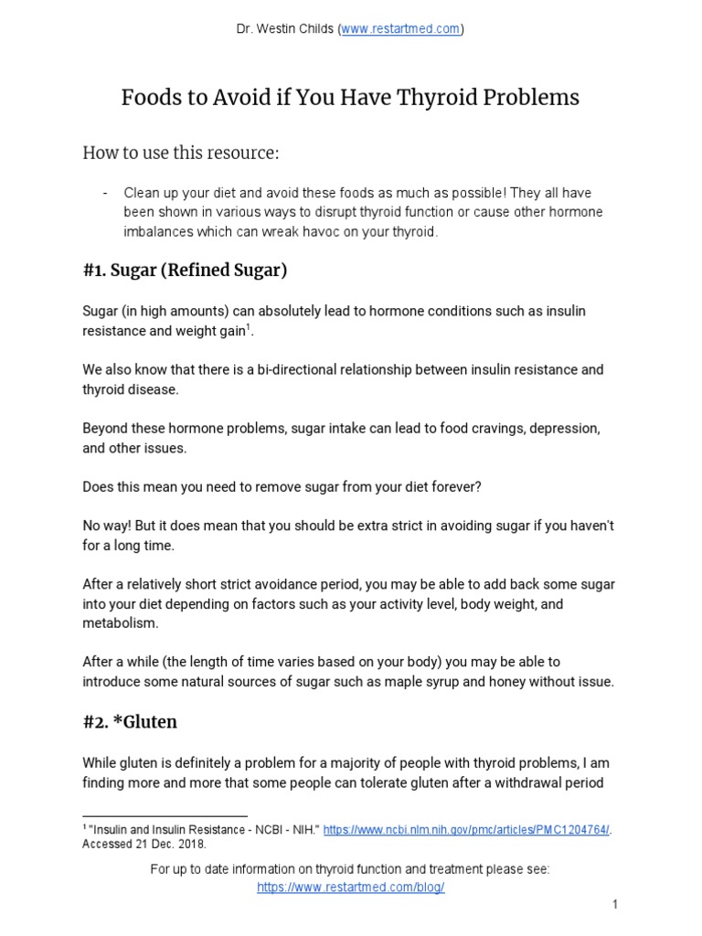 Foods To Avoid If You Have Thyroid Problems 1 PDF Soybean Thyroid