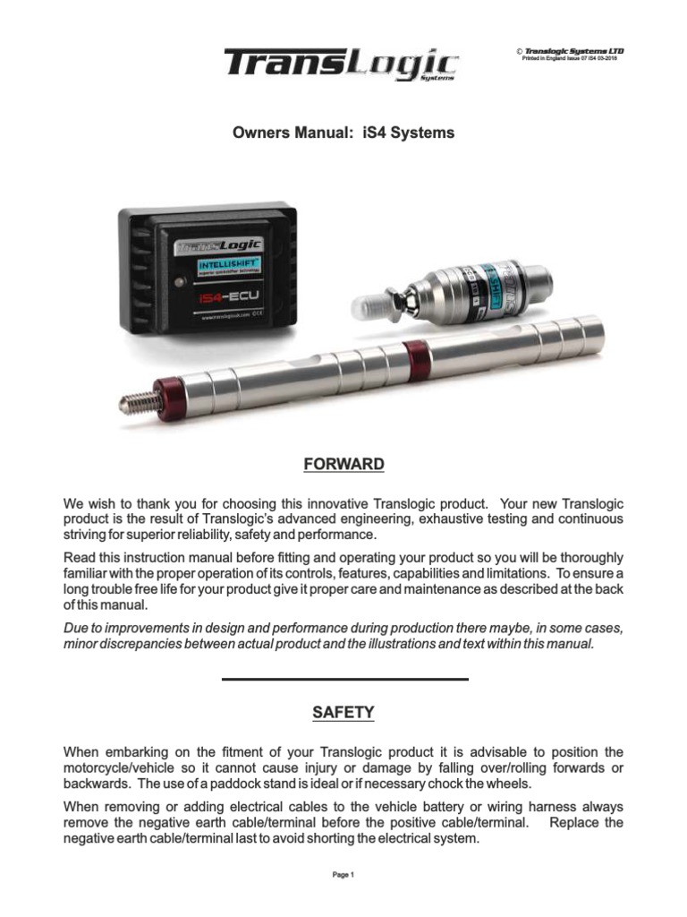 Translogic iS4 Quickshifter Manual | PDF | Electrical Connector ...