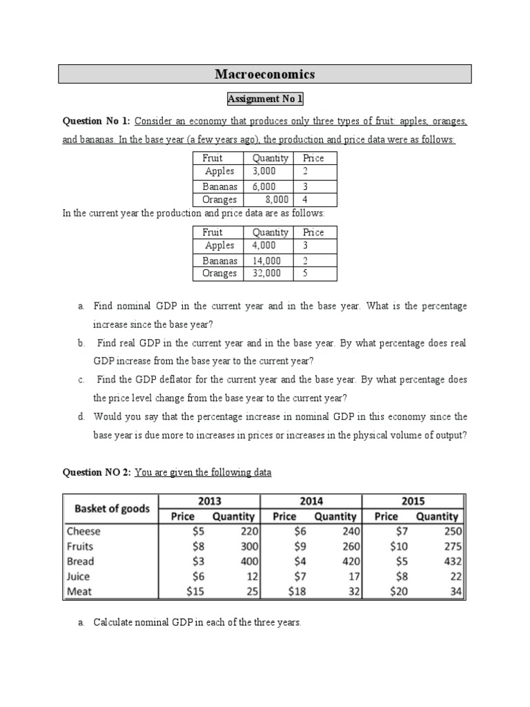 Real GDP Calculation and Examples | PDF | Real Gross Domestic Product ...