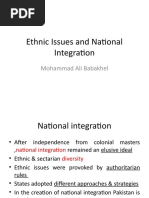 Ethnic Issues and National Integration: Mohammad Ali Babakhel