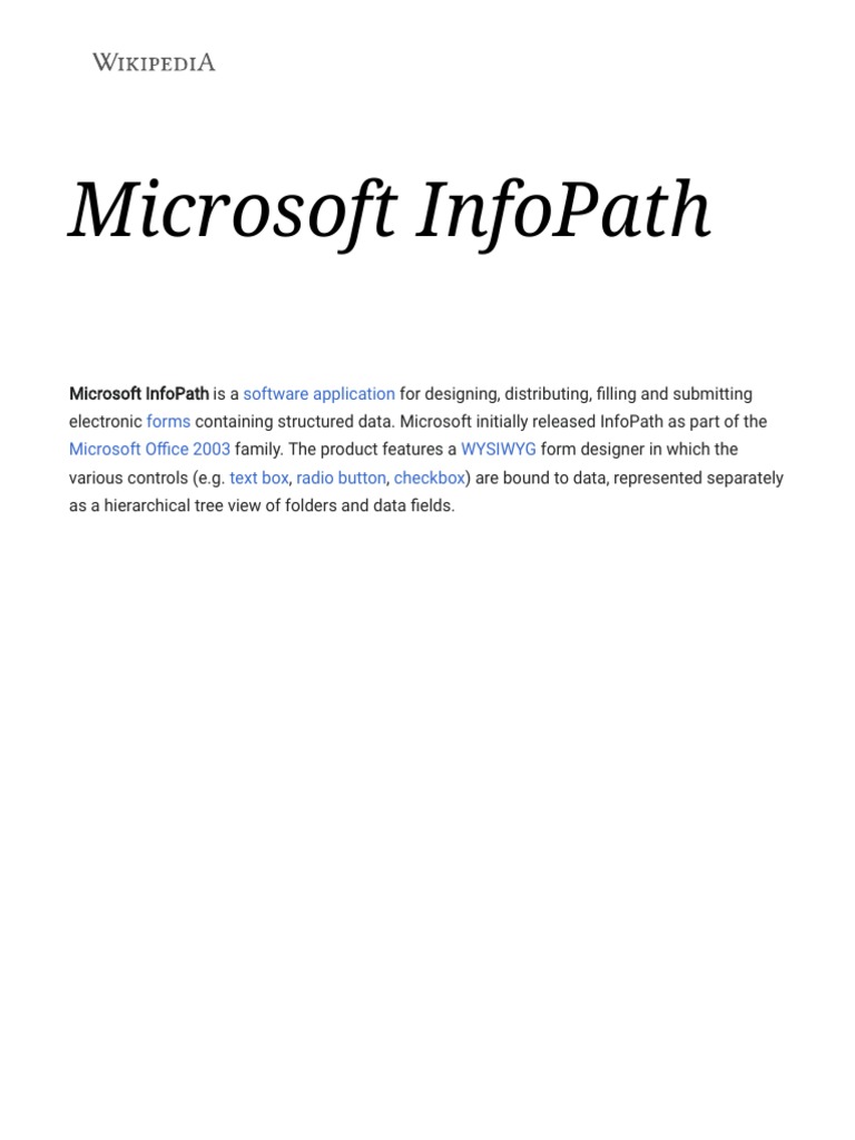 Overview of Microsoft InfoPath Software | PDF | Share Point | Computer ...
