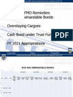 FMO Reminders Due and Demandable Bonds Overstaying Cargoes Cash Bond Under Trust Fund FY 2021 Appropriations