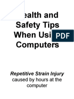 Health and Safety Tips for Using Computers to Prevent Repetitive Strain Injury (RSI