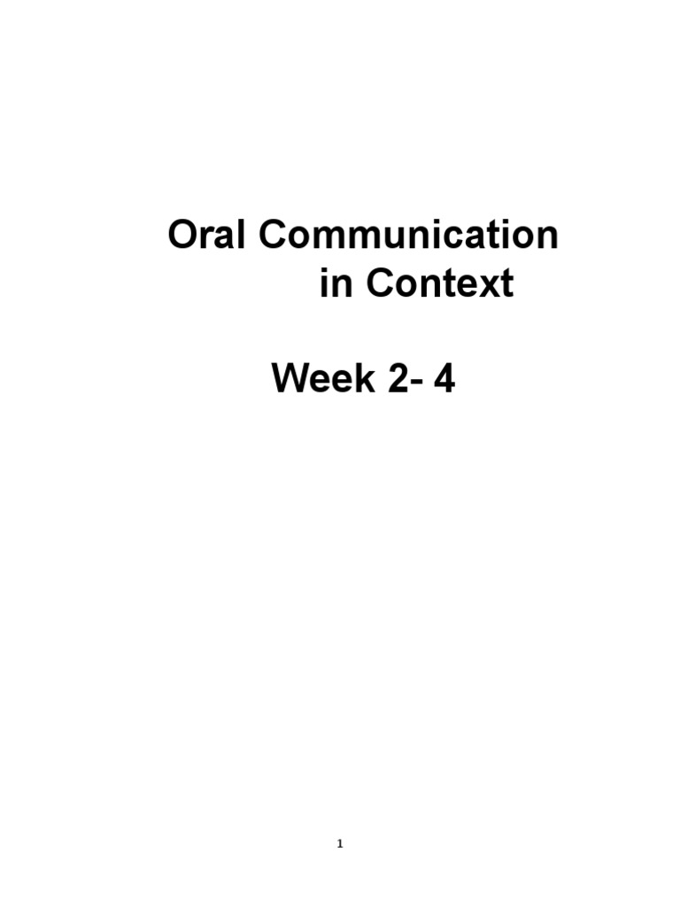 Module 2 Oral Com Pdf Communication Information