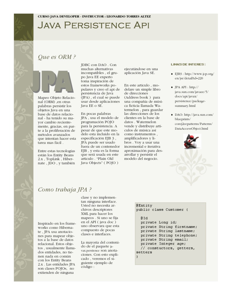 Jpa Part1 | PDF | Mapeo Relacional de Objetos | Java (lenguaje de ...