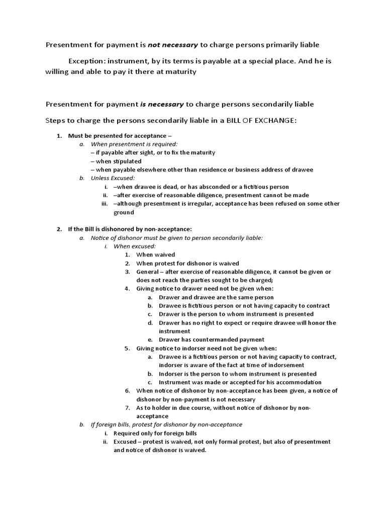 Charging Liabilities in Bills & Notes | PDF | Negotiable Instrument ...