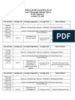 Weekly Home Learning Plan Grade 5-Macapagal, Quirino, Marcos Week 1 Quarter 1 October 5-9, 2020