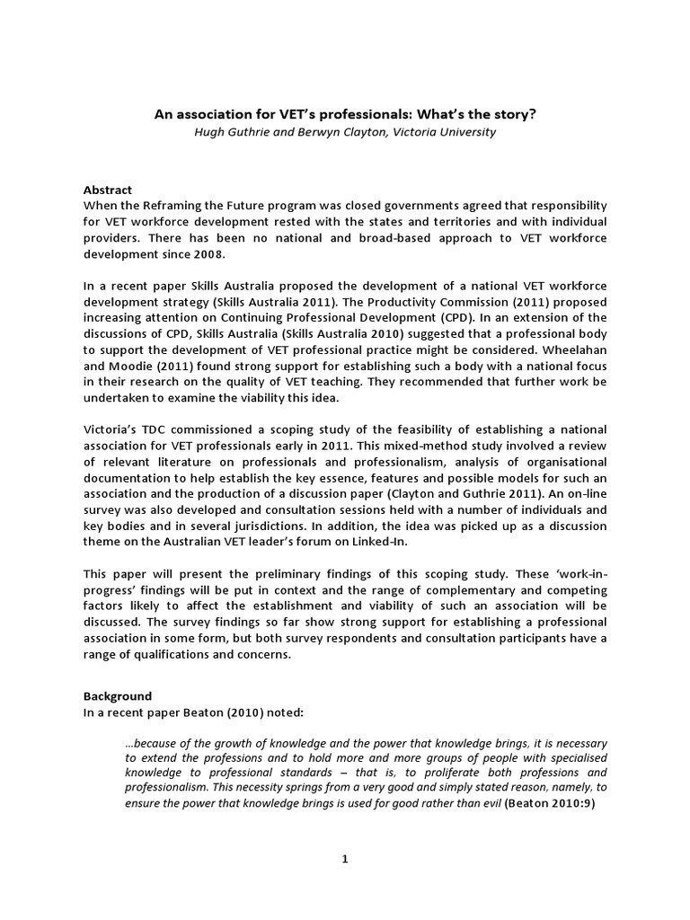 Conference Paper (PDF Format) PDF Vocational Education Profession