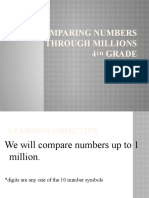 Comparing Numbers Through Millions 4 Grade