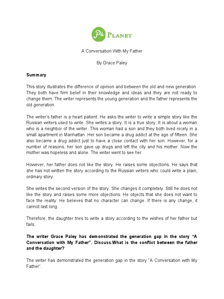 A Conversation With My Father | PDF | Writers | Reality