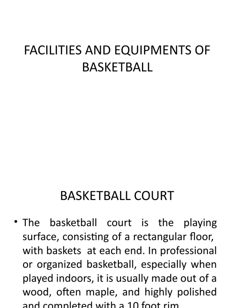 Facilities and Equipments of Basketball PDF