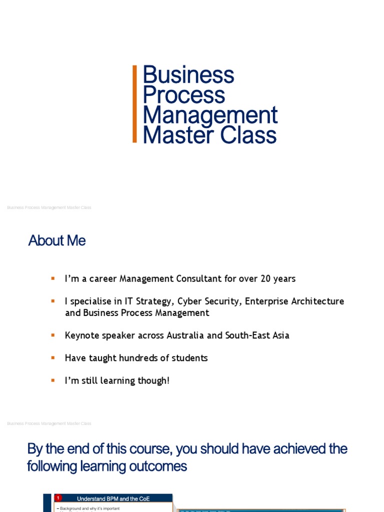 BPM Master Class: Skills for Practitioners | PDF | Business Process ...