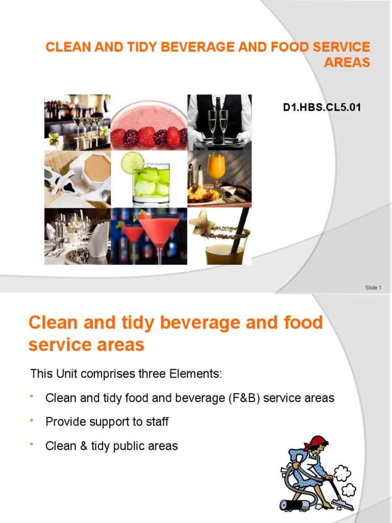 Clean Tidy Bev Food Serv Areas Refined | PDF | Foods | Tableware